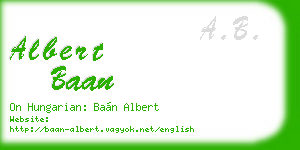 albert baan business card
